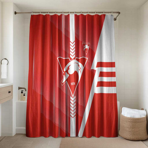 Sydney Swans Bathroom Set Modern Geometric Sports Graphic Style