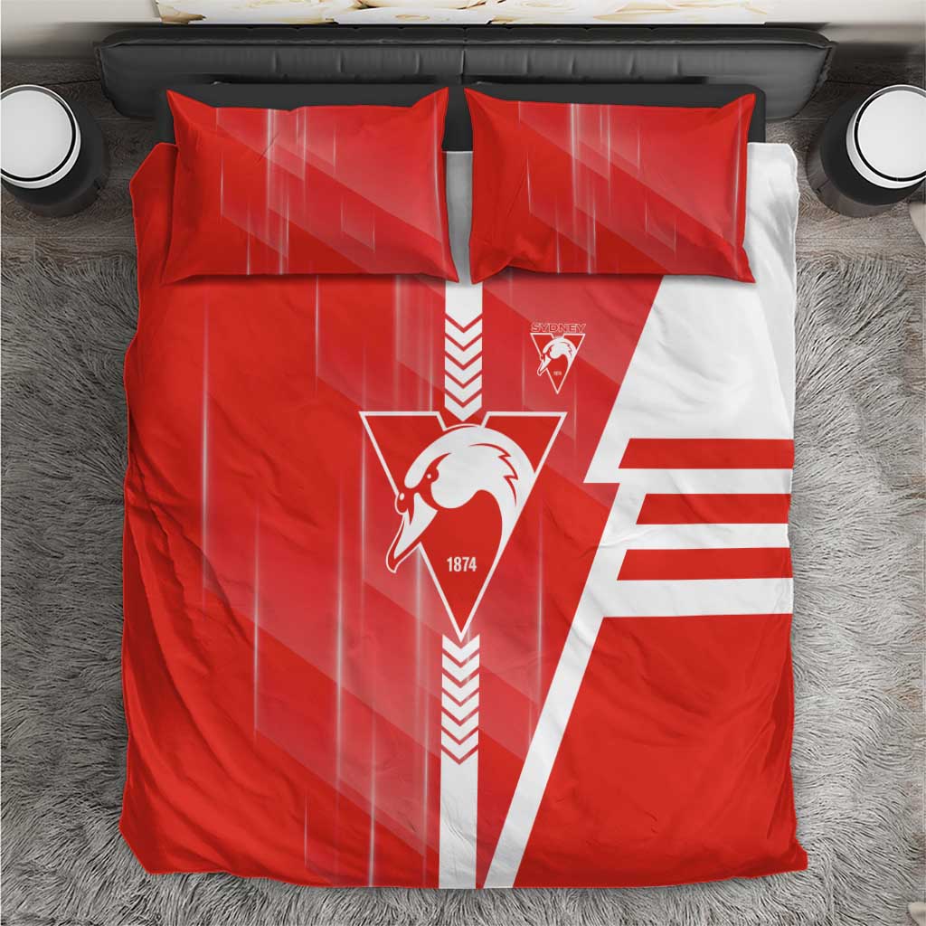Sydney Swans Bedding Set Modern Geometric Sports Graphic Style