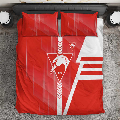 Sydney Swans Bedding Set Modern Geometric Sports Graphic Style