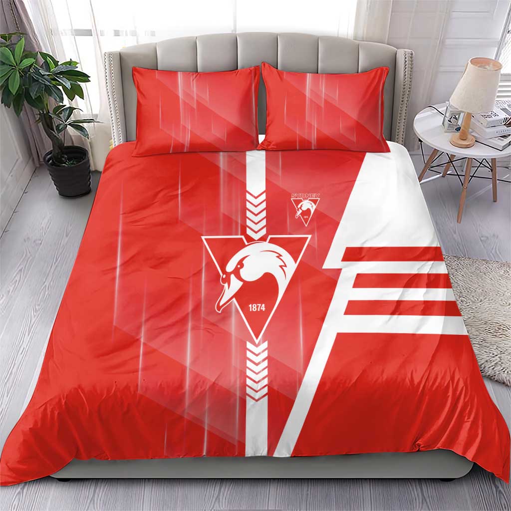 Sydney Swans Bedding Set Modern Geometric Sports Graphic Style