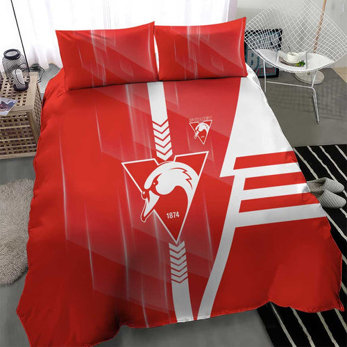 Sydney Swans Bedding Set Modern Geometric Sports Graphic Style