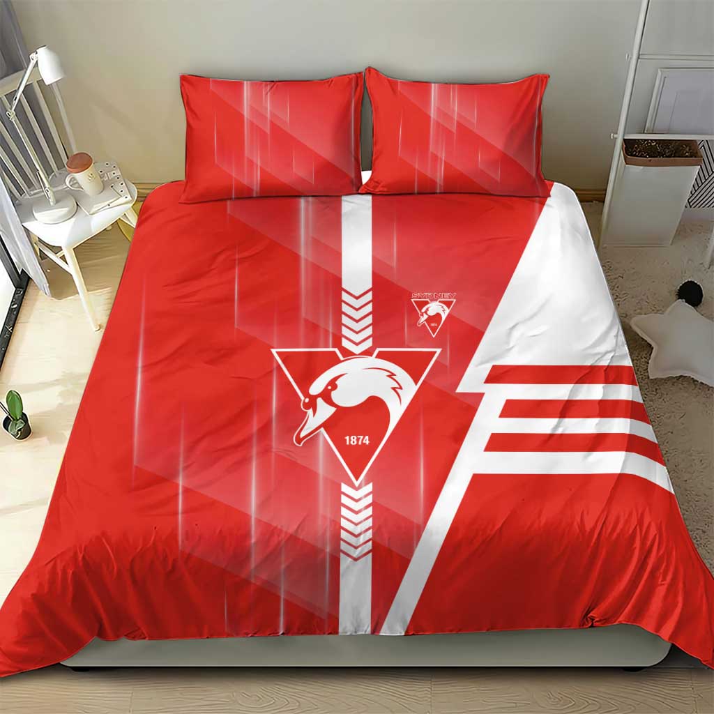 Sydney Swans Bedding Set Modern Geometric Sports Graphic Style