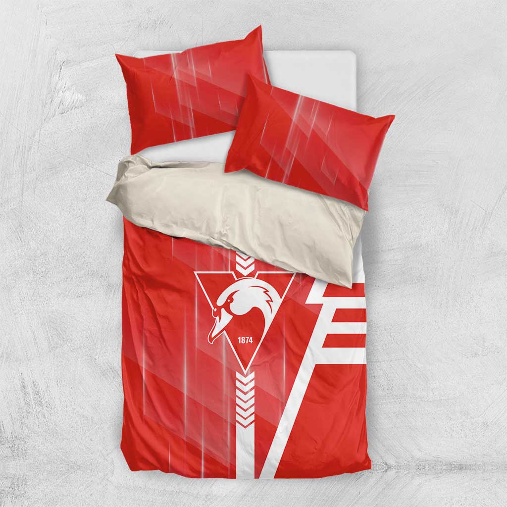 Sydney Swans Bedding Set Modern Geometric Sports Graphic Style