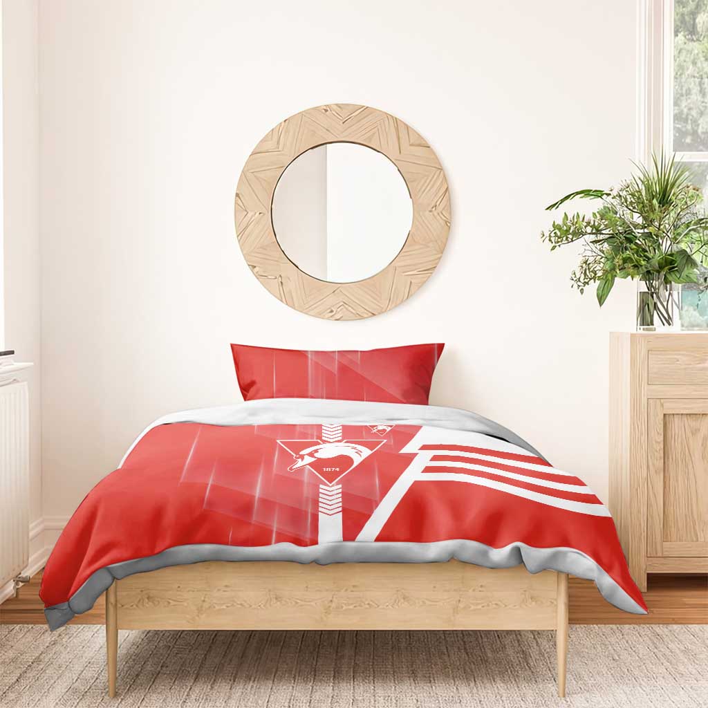 Sydney Swans Bedding Set Modern Geometric Sports Graphic Style