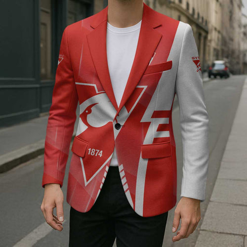 Personalized Sydney Swans Blazer Modern Geometric Sports Graphic Style
