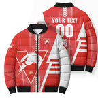 Personalized Sydney Swans Bomber Puffer Jacket Modern Geometric Sports Graphic Style