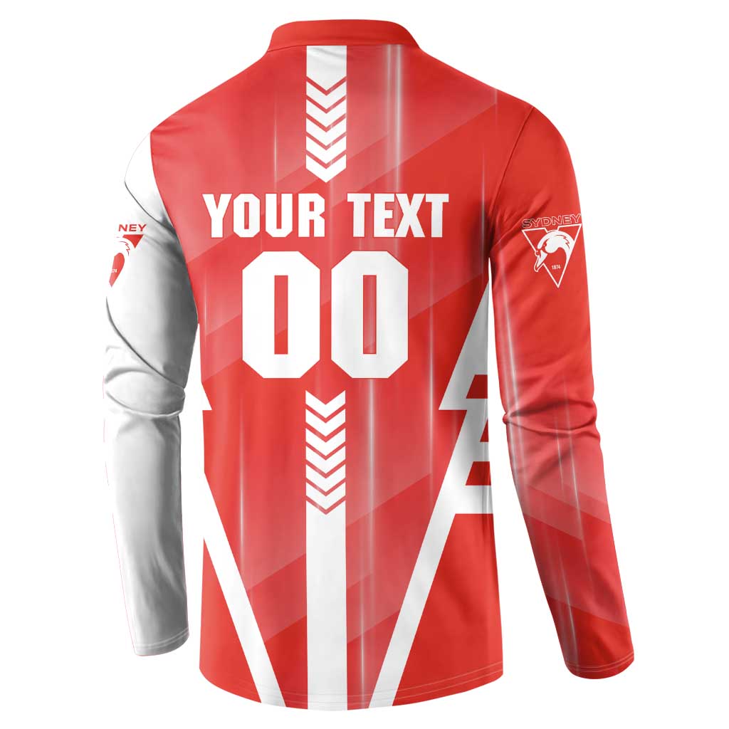 Personalized Sydney Swans Button Sweatshirt Modern Geometric Sports Graphic Style