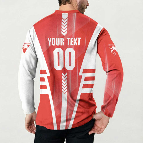 Personalized Sydney Swans Button Sweatshirt Modern Geometric Sports Graphic Style