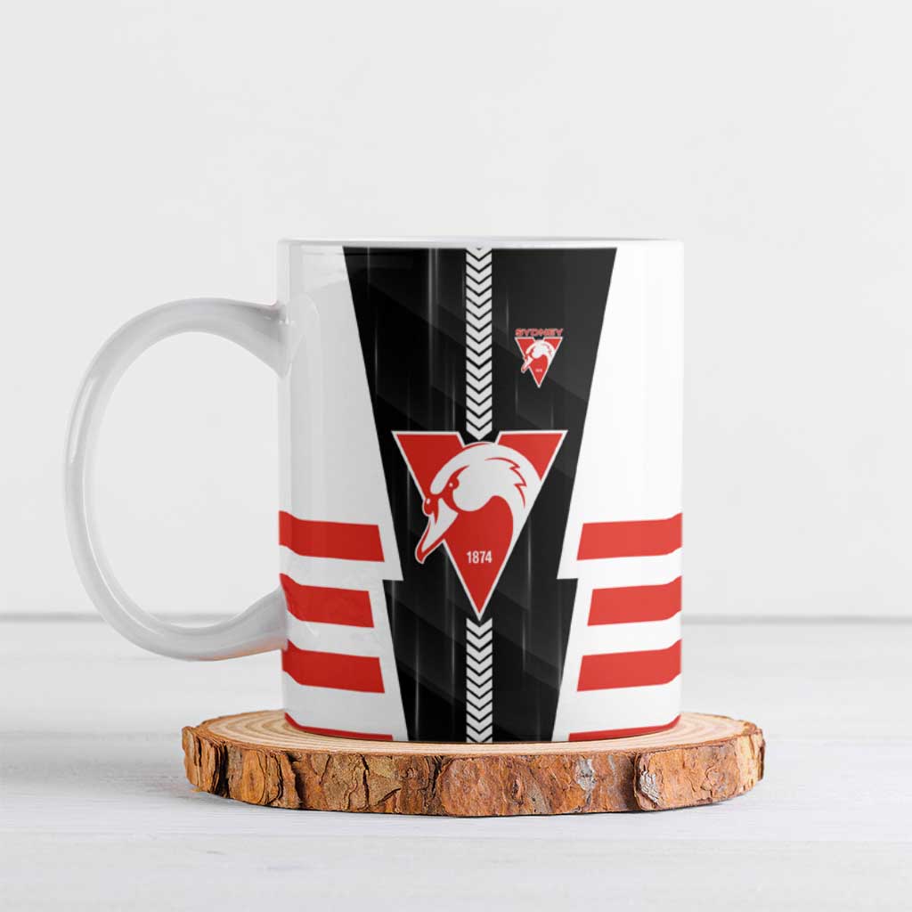Personalized Sydney Swans Ceramic Mug Modern Geometric Sports Graphic Style