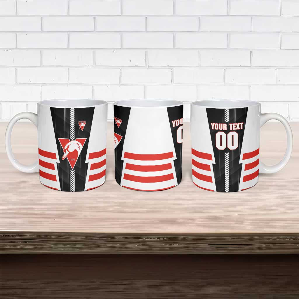 Personalized Sydney Swans Ceramic Mug Modern Geometric Sports Graphic Style