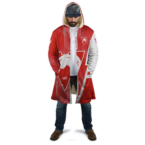 Personalized Sydney Swans Cloak Modern Geometric Sports Graphic Style