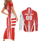 Personalized Sydney Swans Couples Matching Short Sleeve Bodycon Dress and Long Sleeve Button Shirt Modern Geometric Sports Graphic Style