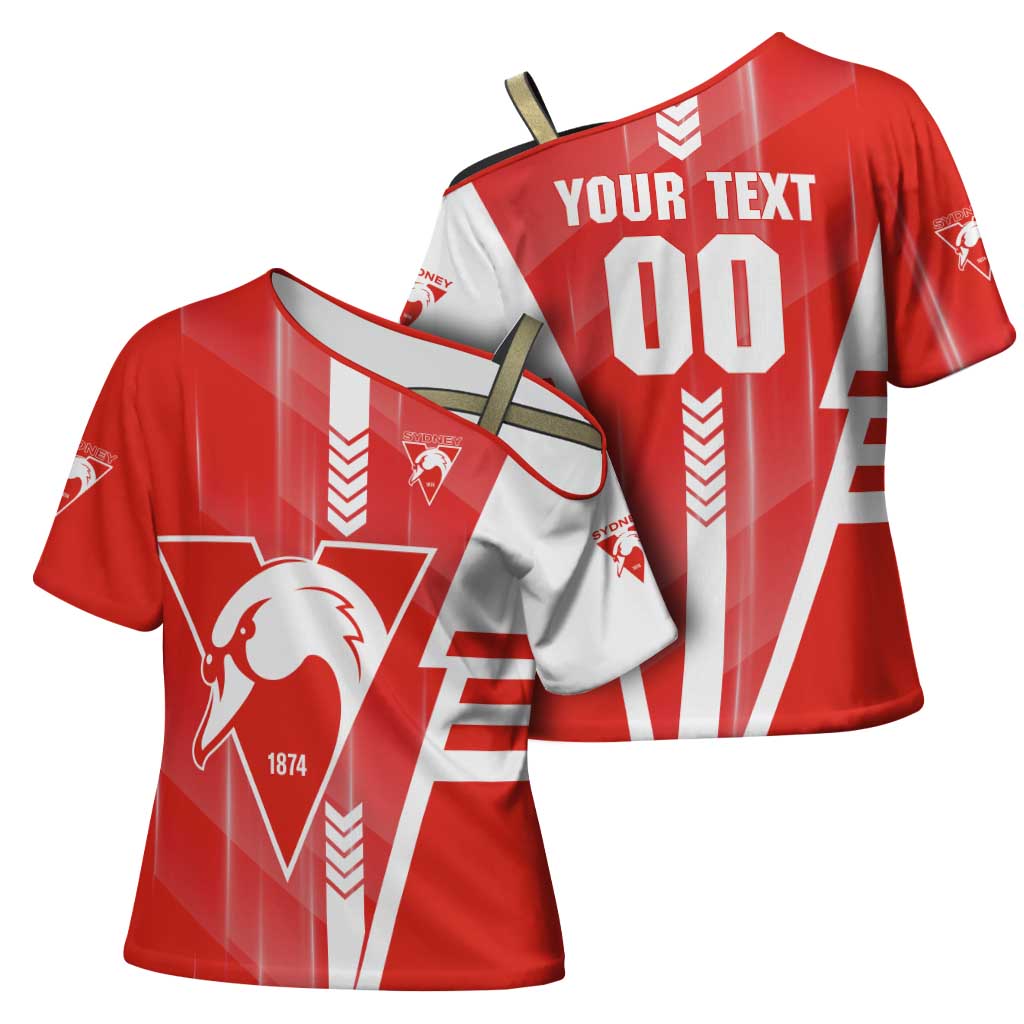 Personalized Sydney Swans Cross Shoulder Shirt Modern Geometric Sports Graphic Style