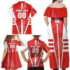 Personalized Sydney Swans Family Matching Off Shoulder Maxi Dress and Hawaiian Shirt Modern Geometric Sports Graphic Style