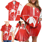 Personalized Sydney Swans Family Matching Off Shoulder Short Dress and Hawaiian Shirt Modern Geometric Sports Graphic Style