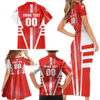 Personalized Sydney Swans Family Matching Short Sleeve Bodycon Dress and Hawaiian Shirt Modern Geometric Sports Graphic Style