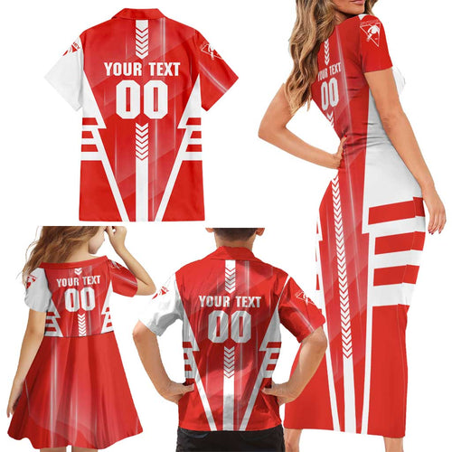 Personalized Sydney Swans Family Matching Short Sleeve Bodycon Dress and Hawaiian Shirt Modern Geometric Sports Graphic Style