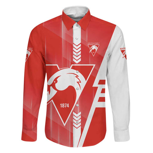 Personalized Sydney Swans Family Matching Short Sleeve Bodycon Dress and Hawaiian Shirt Modern Geometric Sports Graphic Style