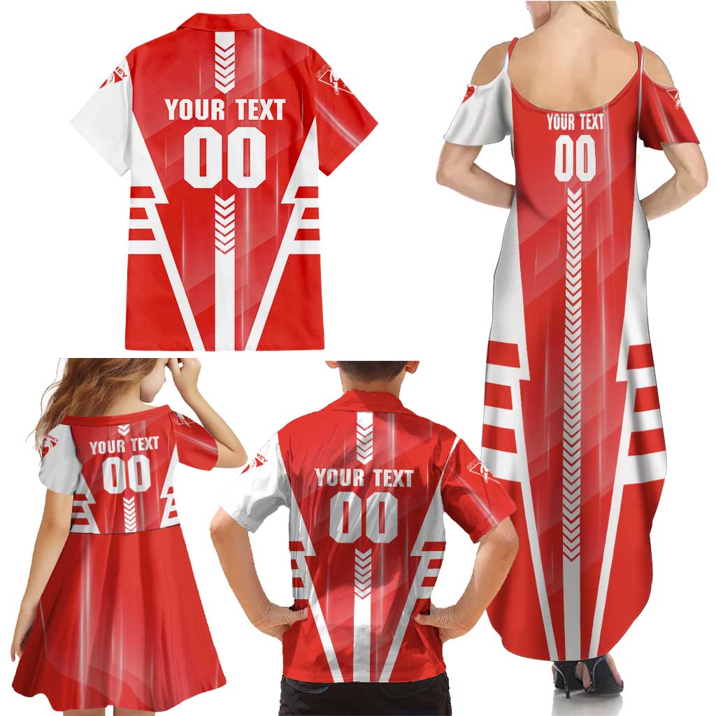 Personalized Sydney Swans Family Matching Summer Maxi Dress and Hawaiian Shirt Modern Geometric Sports Graphic Style