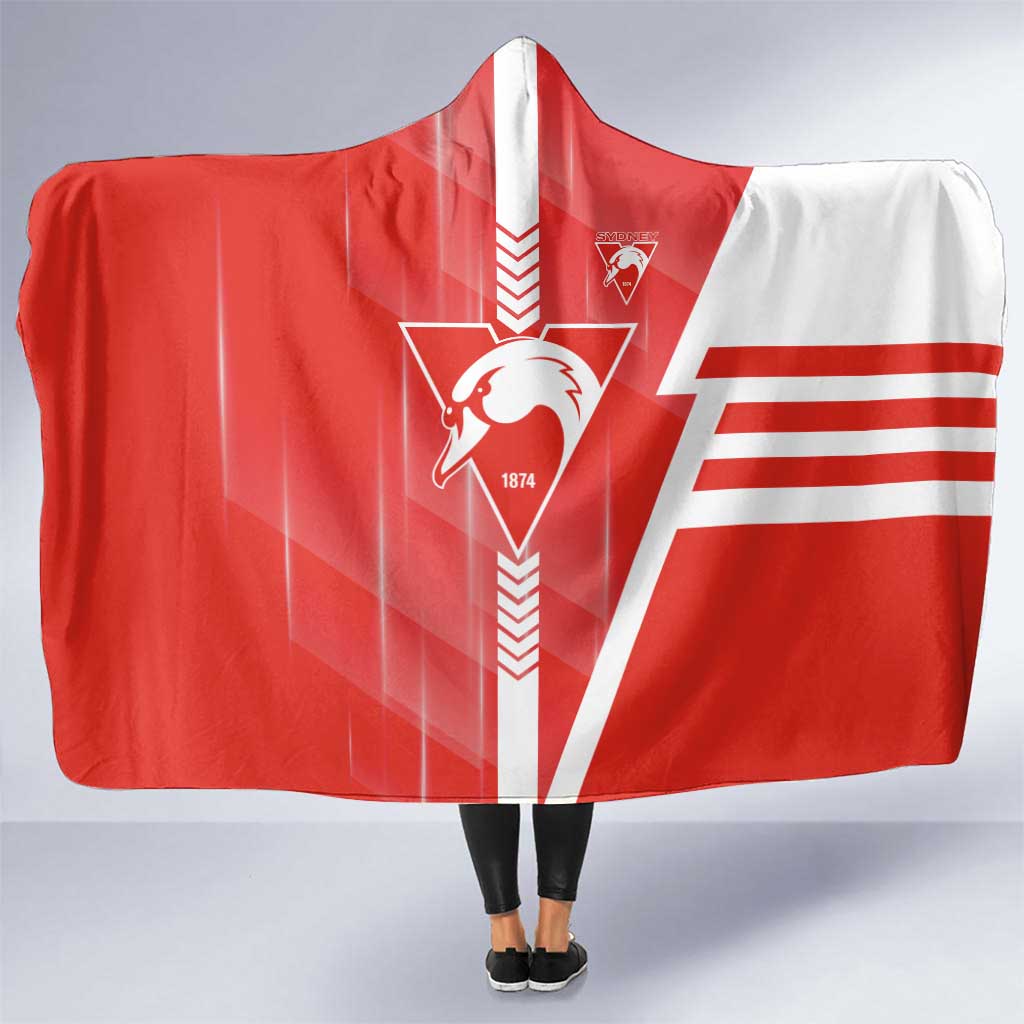 Sydney Swans Hooded Blanket Modern Geometric Sports Graphic Style