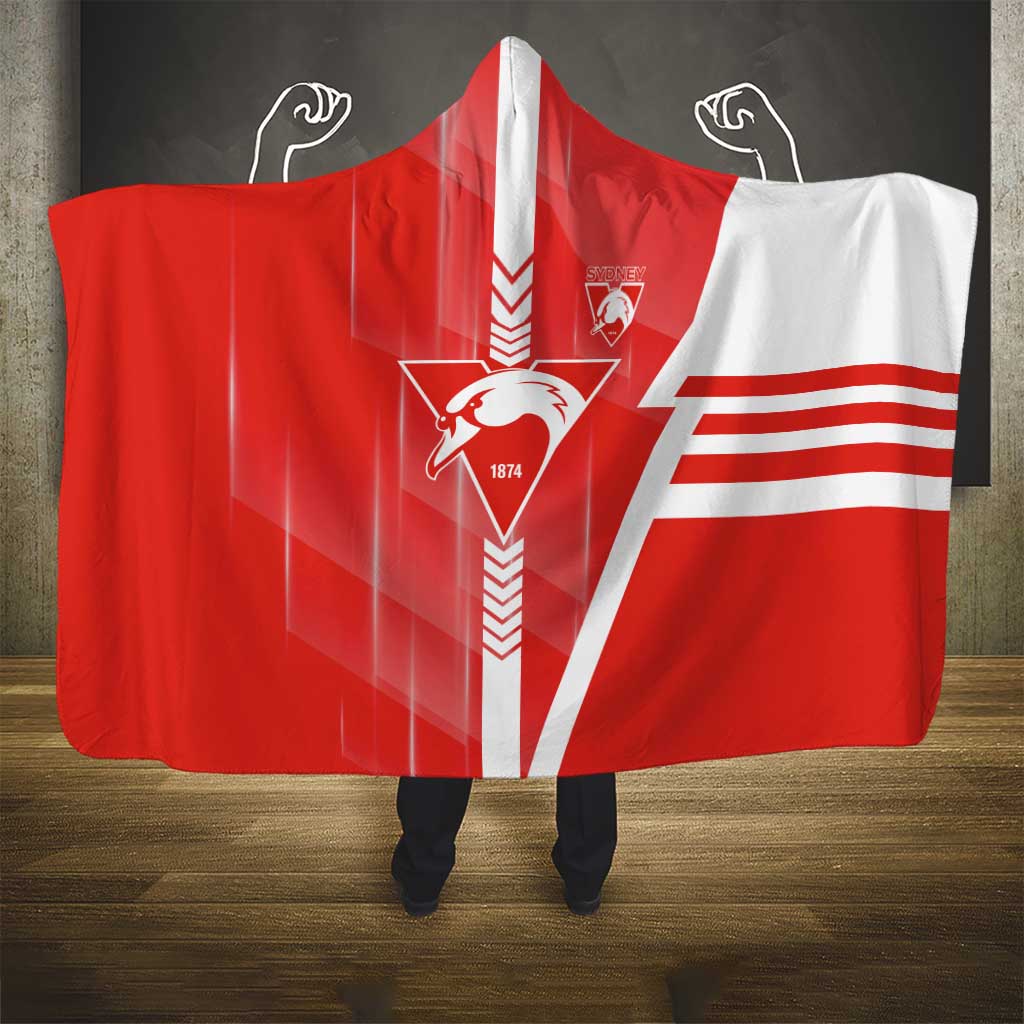 Sydney Swans Hooded Blanket Modern Geometric Sports Graphic Style