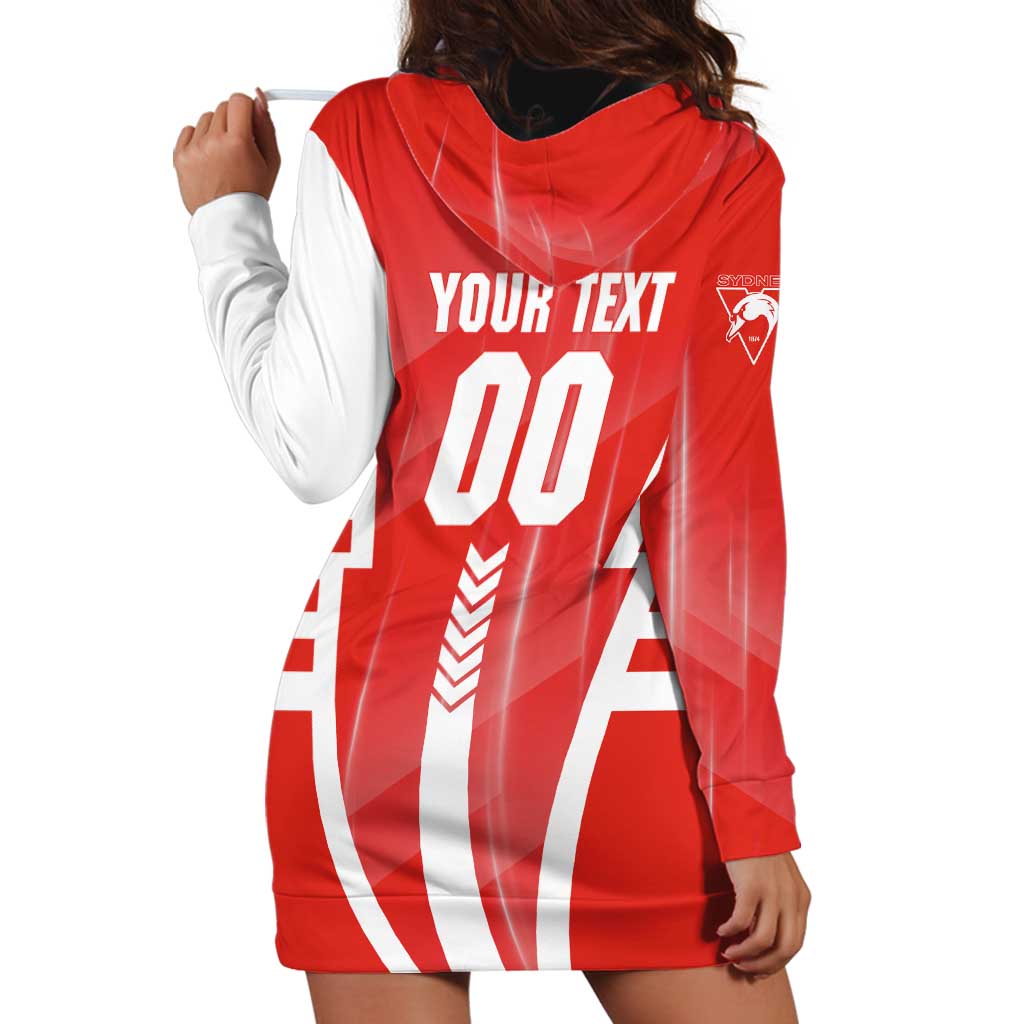 Personalized Sydney Swans Hoodie Dress Modern Geometric Sports Graphic Style