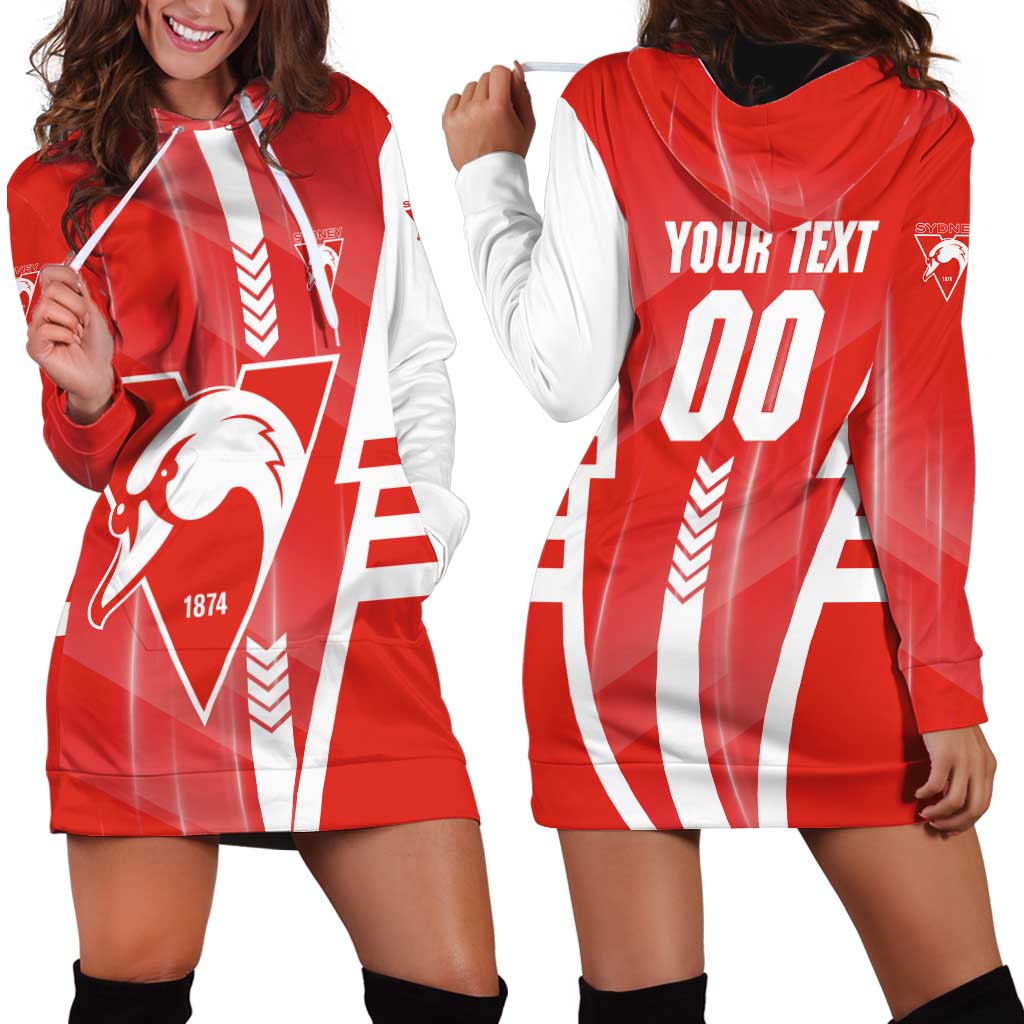 Personalized Sydney Swans Hoodie Dress Modern Geometric Sports Graphic Style