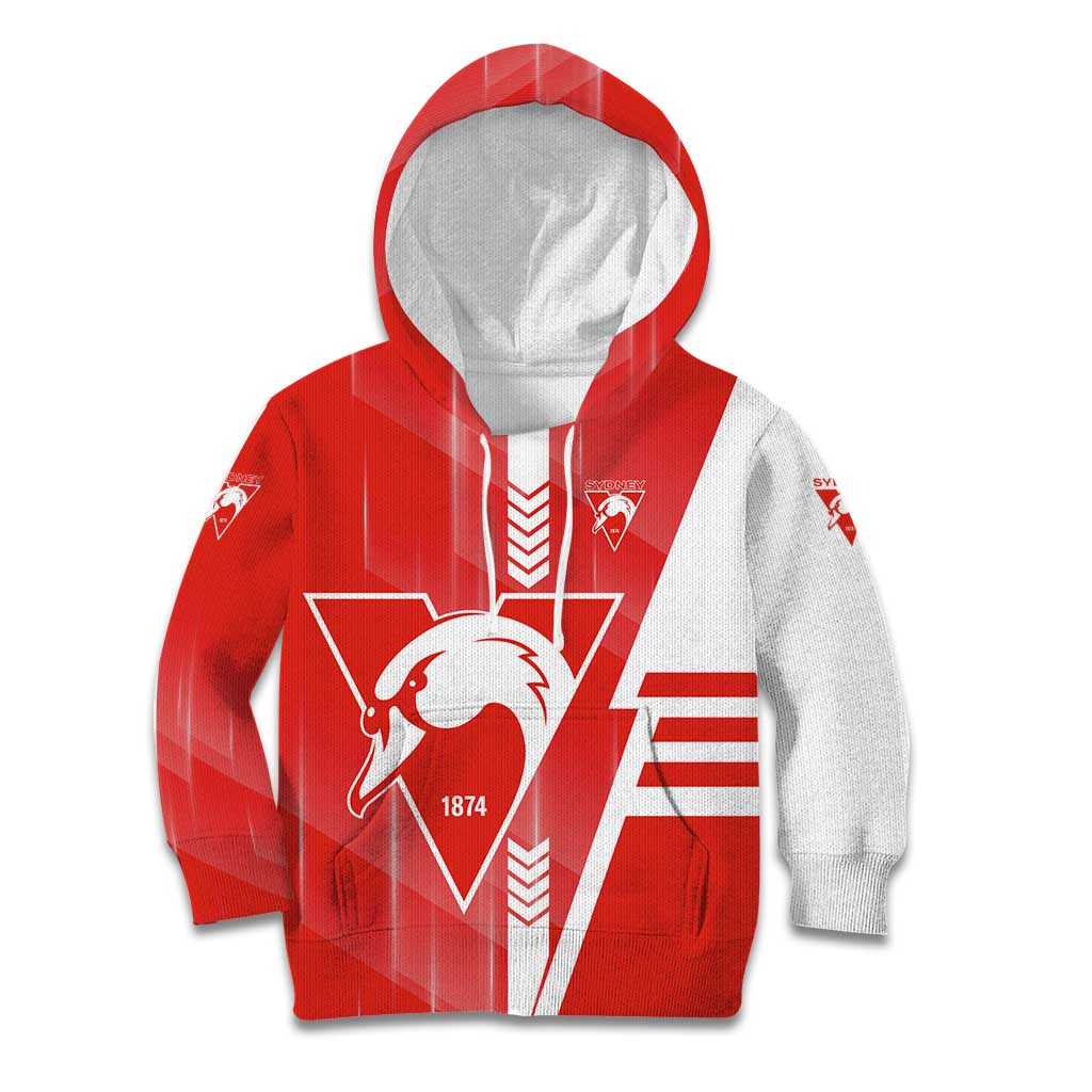 Personalized Sydney Swans Kid Hoodie Modern Geometric Sports Graphic Style