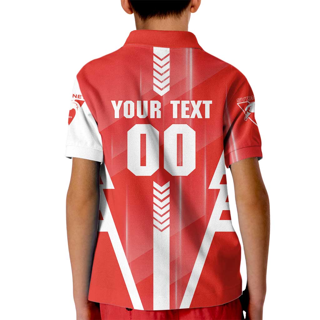 Personalized Sydney Swans Kid Polo Shirt Modern Geometric Sports Graphic Style