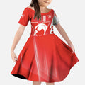 Personalized Sydney Swans Kid Short Sleeve Dress Modern Geometric Sports Graphic Style