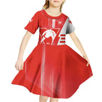 Personalized Sydney Swans Kid Short Sleeve Dress Modern Geometric Sports Graphic Style