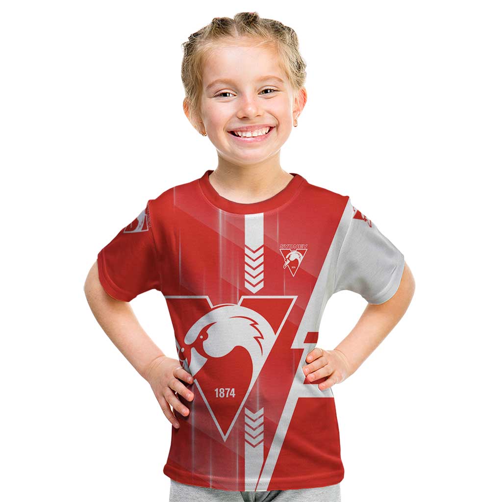 Personalized Sydney Swans Kid T Shirt Modern Geometric Sports Graphic Style