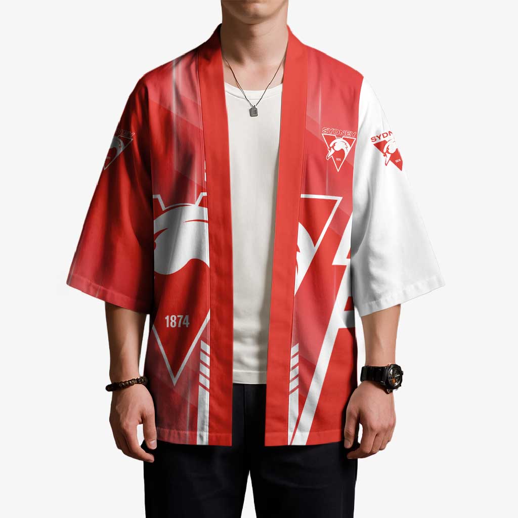 Personalized Sydney Swans Kimono Modern Geometric Sports Graphic Style