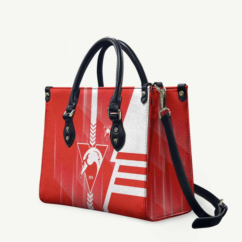 Sydney Swans Leather Bag Modern Geometric Sports Graphic Style