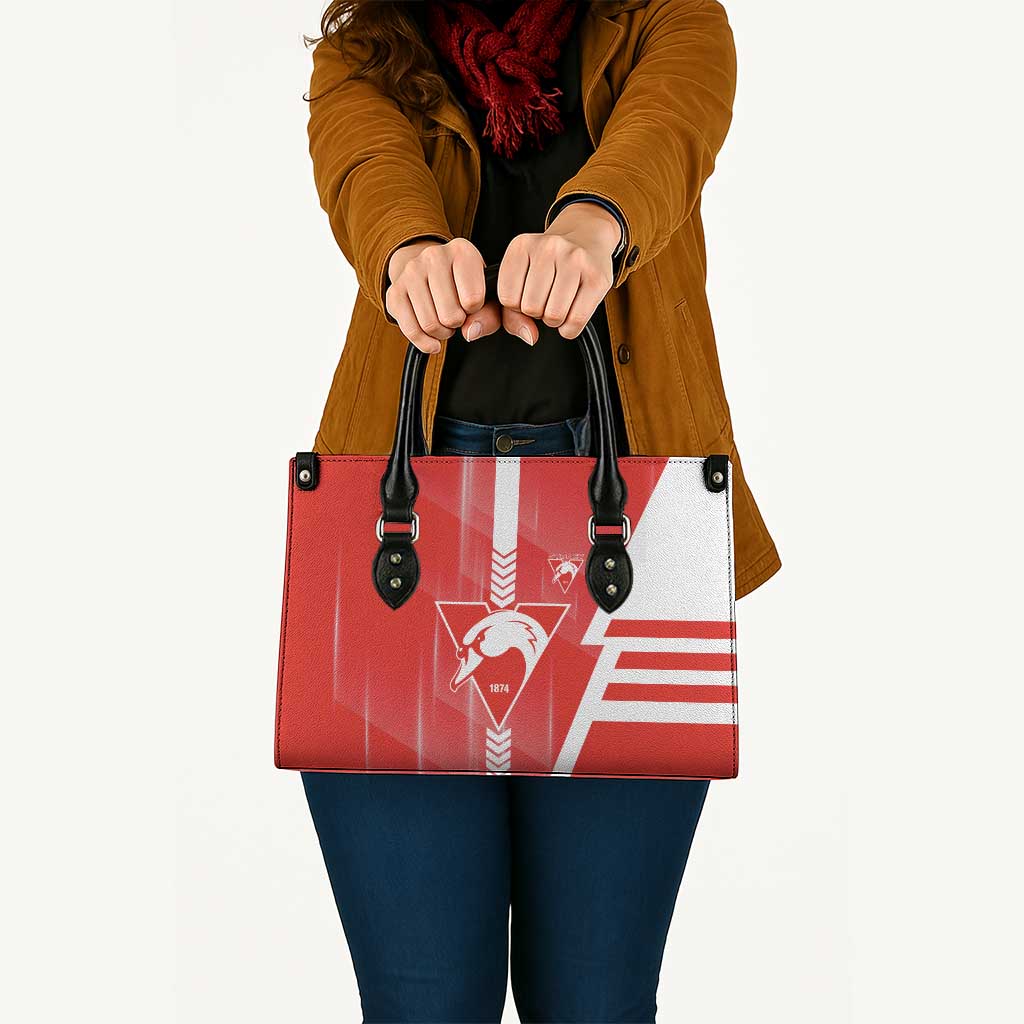 Sydney Swans Leather Bag Modern Geometric Sports Graphic Style
