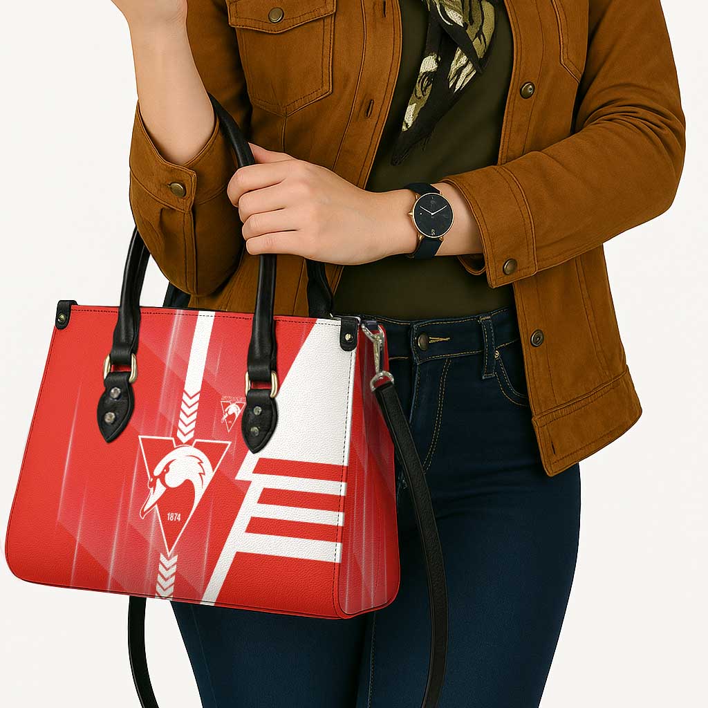 Sydney Swans Leather Bag Modern Geometric Sports Graphic Style
