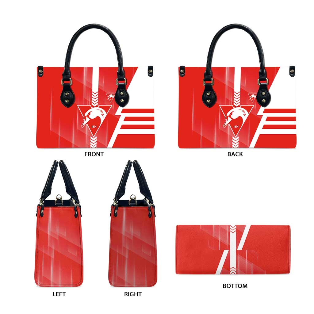 Sydney Swans Leather Bag Modern Geometric Sports Graphic Style