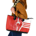 Sydney Swans Leather Tote Bag Modern Geometric Sports Graphic Style