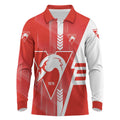 Personalized Sydney Swans Long Sleeve Polo Shirt Modern Geometric Sports Graphic Style