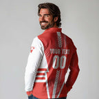 Personalized Sydney Swans Long Sleeve Polo Shirt Modern Geometric Sports Graphic Style