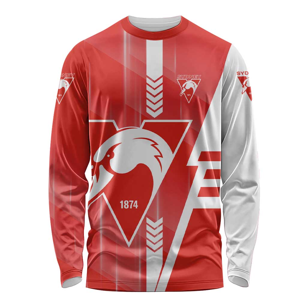 Personalized Sydney Swans Long Sleeve Shirt Modern Geometric Sports Graphic Style