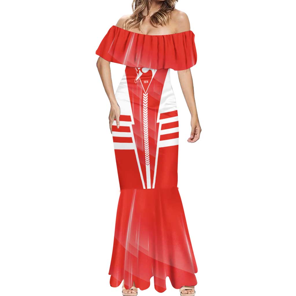Personalized Sydney Swans Mermaid Dress Modern Geometric Sports Graphic Style