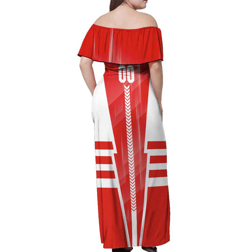 Personalized Sydney Swans Off Shoulder Maxi Dress Modern Geometric Sports Graphic Style