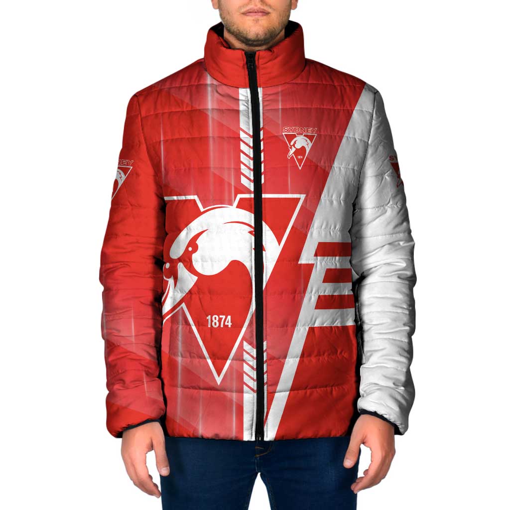 Personalized Sydney Swans Padded Jacket Modern Geometric Sports Graphic Style