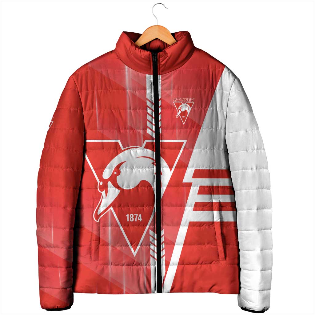 Personalized Sydney Swans Padded Jacket Modern Geometric Sports Graphic Style
