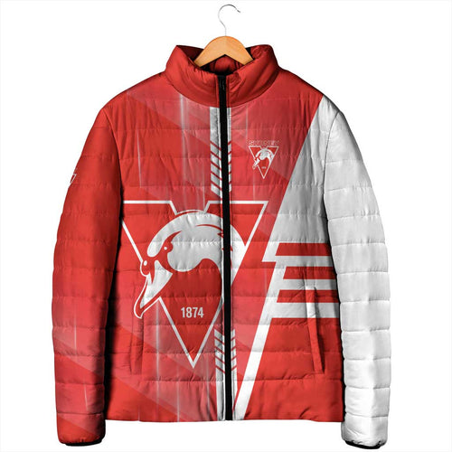 Personalized Sydney Swans Padded Jacket Modern Geometric Sports Graphic Style