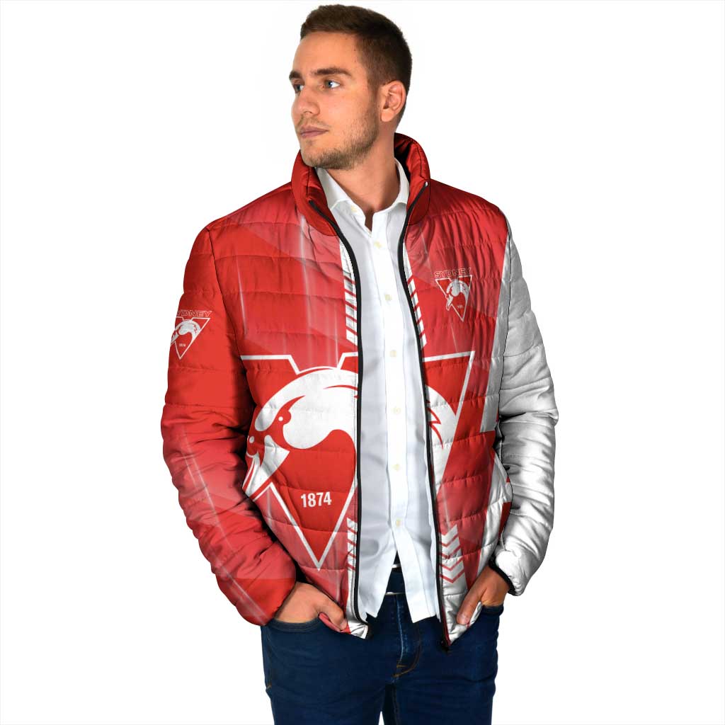 Personalized Sydney Swans Padded Jacket Modern Geometric Sports Graphic Style