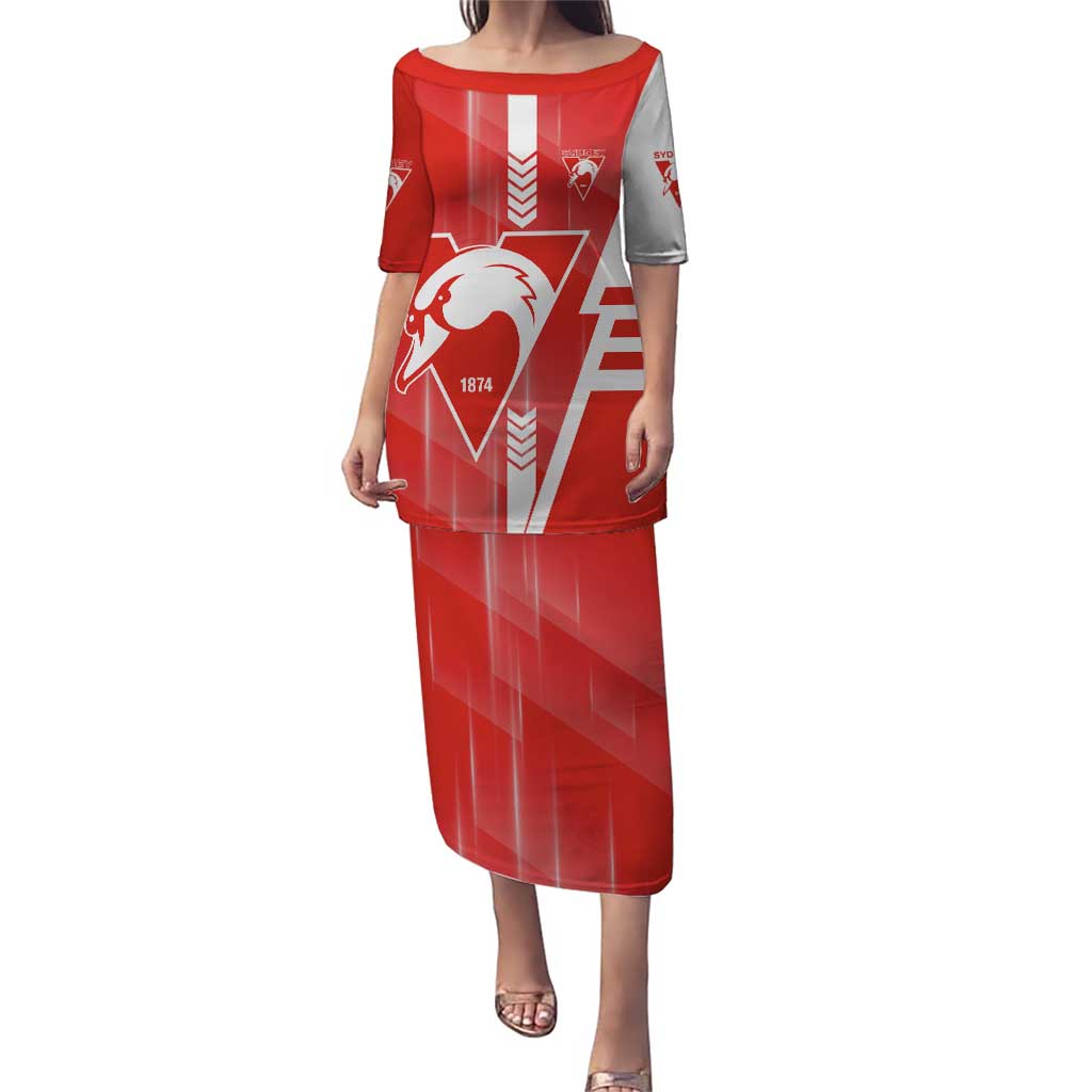 Personalized Sydney Swans Puletasi Modern Geometric Sports Graphic Style