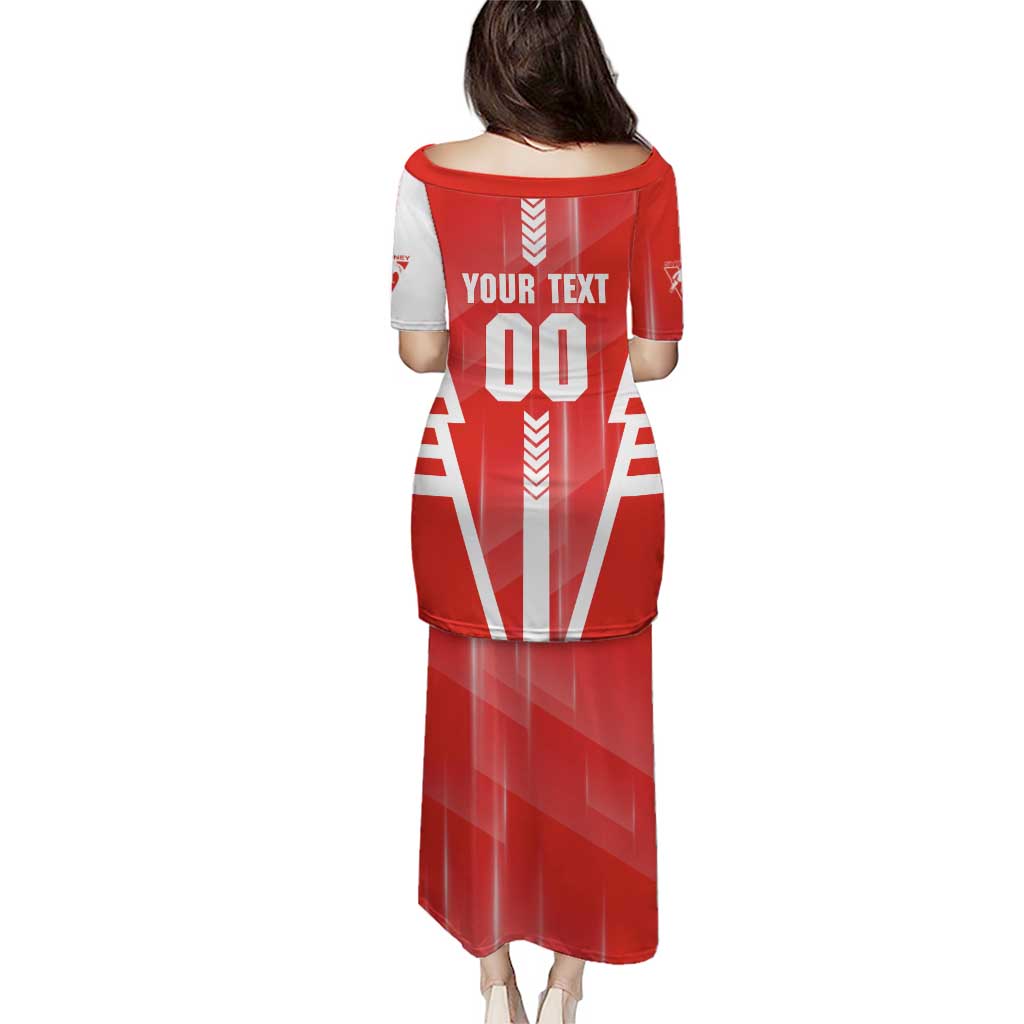 Personalized Sydney Swans Puletasi Modern Geometric Sports Graphic Style