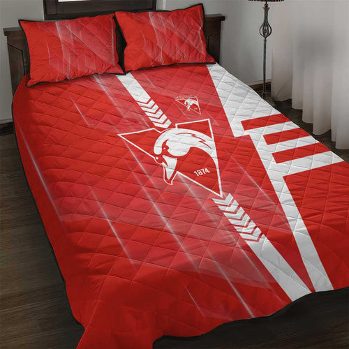 Sydney Swans Quilt Bed Set Modern Geometric Sports Graphic Style